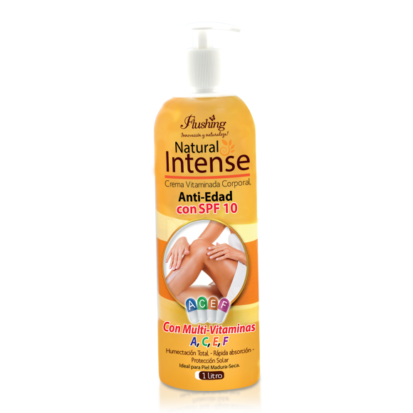 NATURAL INTENSE-Crema Corporal Multivitaminada con SPF 10.  1 litro
